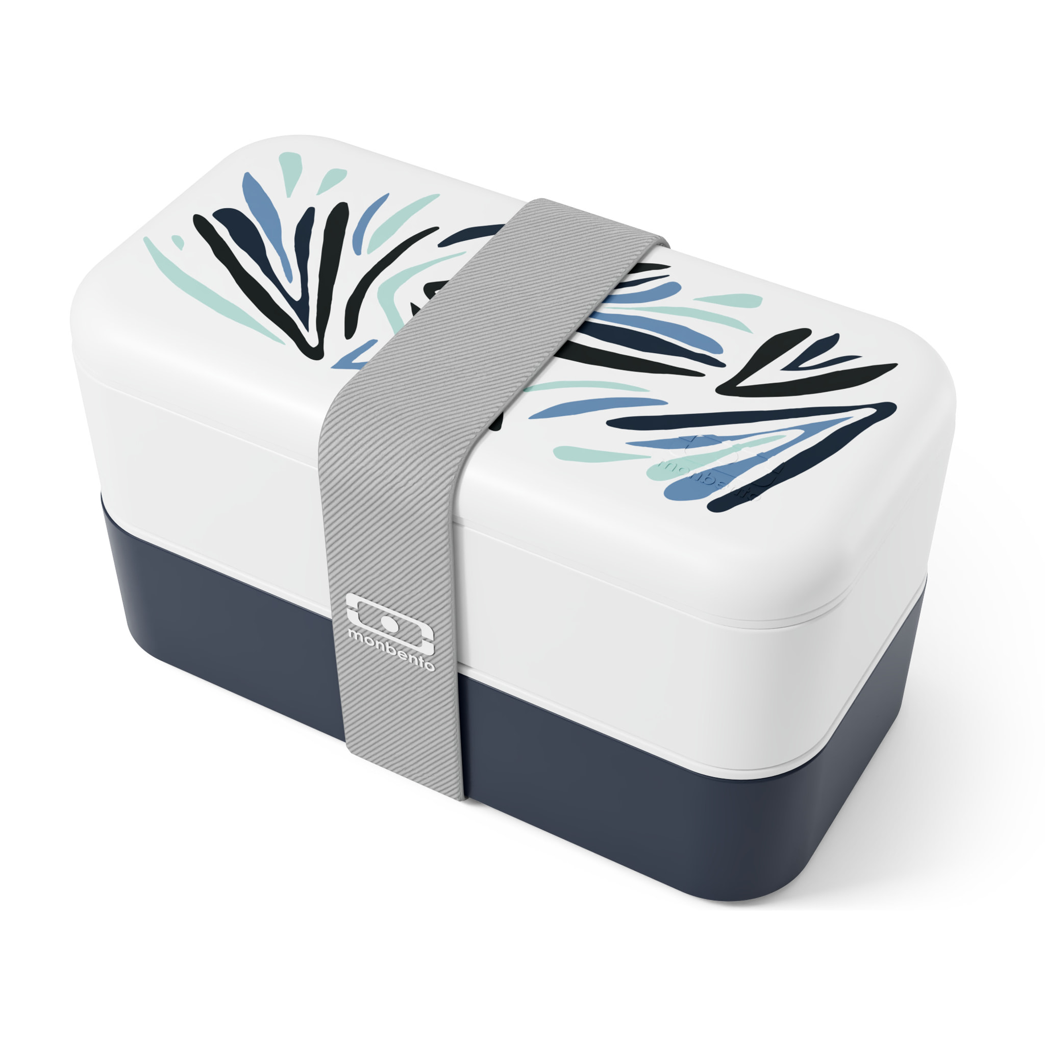 Set repas lunch box 2 étages 1L bleu Nordic + accessoires