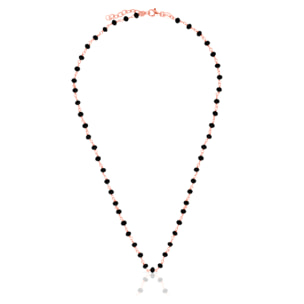 Cadena de Plata de Ley 925 con cuentas en circonita negra natural.