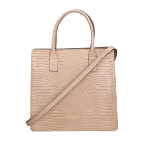 Borsa a mano da donna - Modello Giulia - Vera pelle effetto cocco - 30.0 x 28.0 x 10.0 cm
