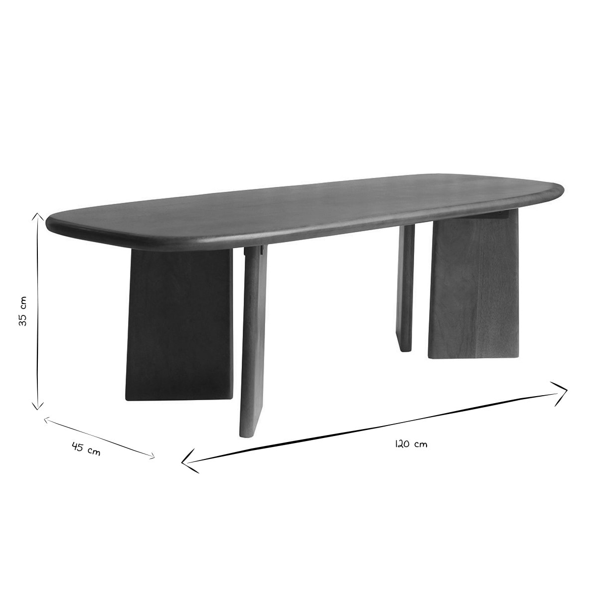 Table basse rectangulaire en bois manguier massif teinté L120 cm SOTA