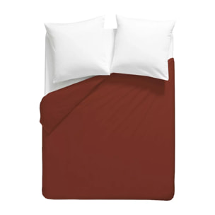 Housse de couette percale de coton 115 g/m² uni rouge La percale francaise grenat