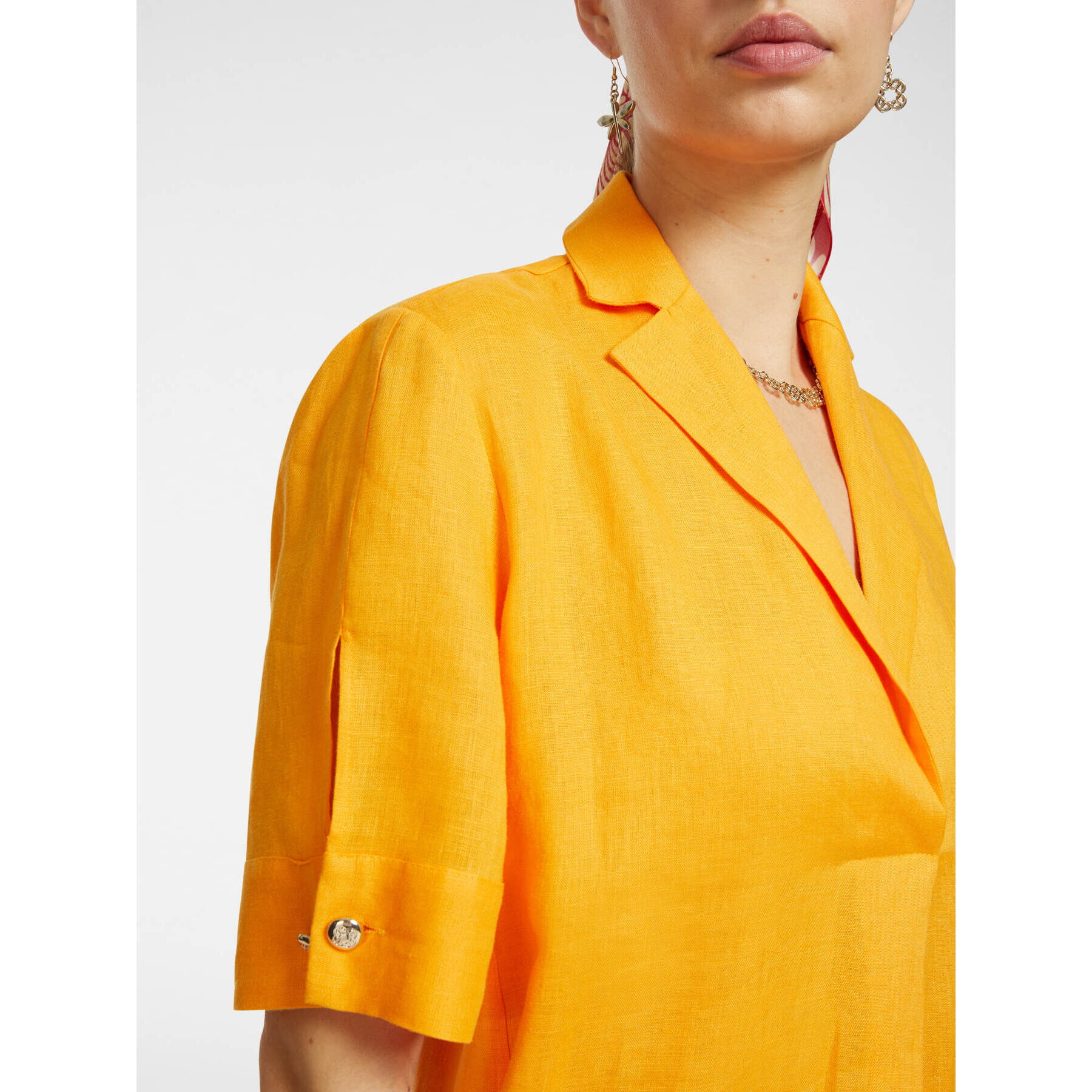 Elena Mirò - Vestido evasé de lino - Amarillo