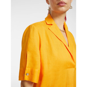 Elena Mirò - Vestido evasé de lino - Amarillo