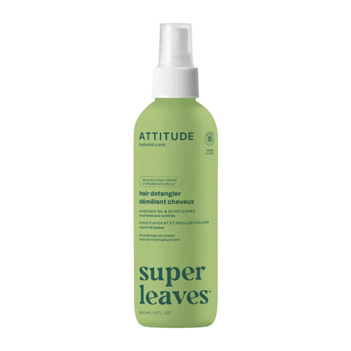 Desenredante capilar Super leaves Nutre y calma Hojas de olivo Attitude 240 ml