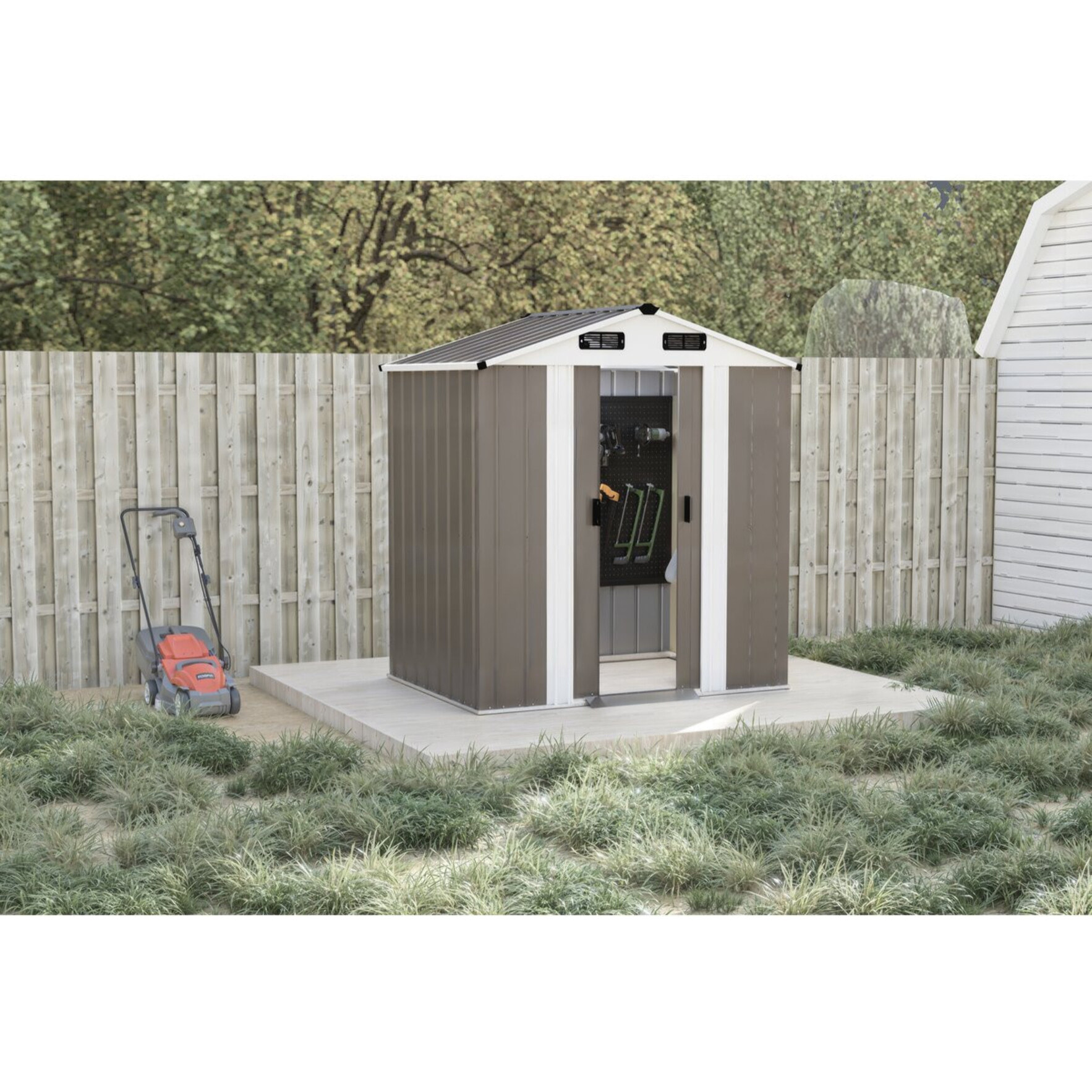 Abri de jardin métal "Dallas II" - 2,17 m² - Taupe