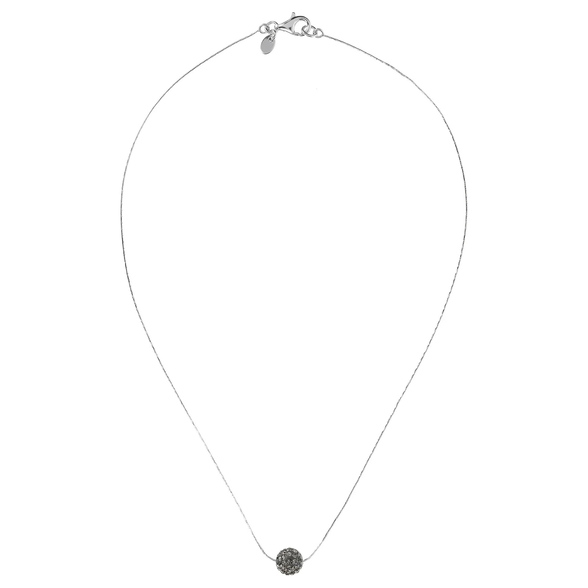Collana Catena Snake in Argento 925 con Pendente Sferico in Pavé di Cubic Zirconia