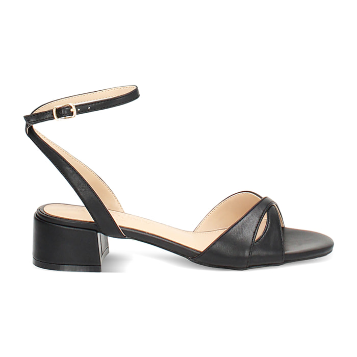 Sandali neri con tacco 4 cm