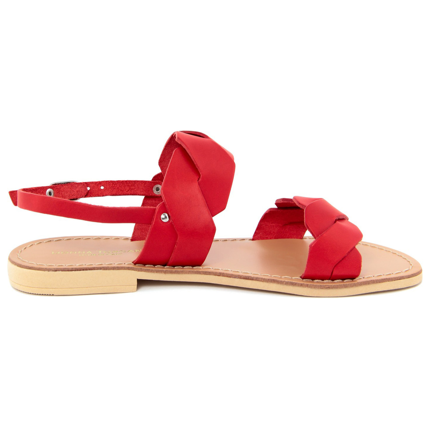 Sandalo flat Donna Toscana  Rosso