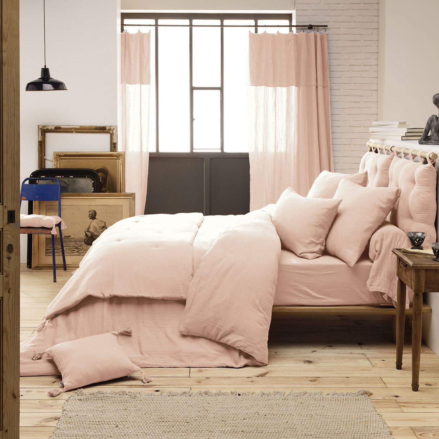 Drap housse - bonnet:30cm - 100% gaze de coton guimauve