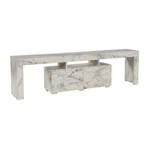 Banc TV moderne avec rangement - effet marbre MARFA