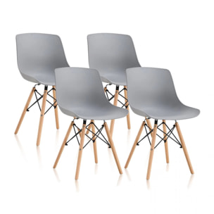 Pack 4 sillas de comedor Fredo Gris