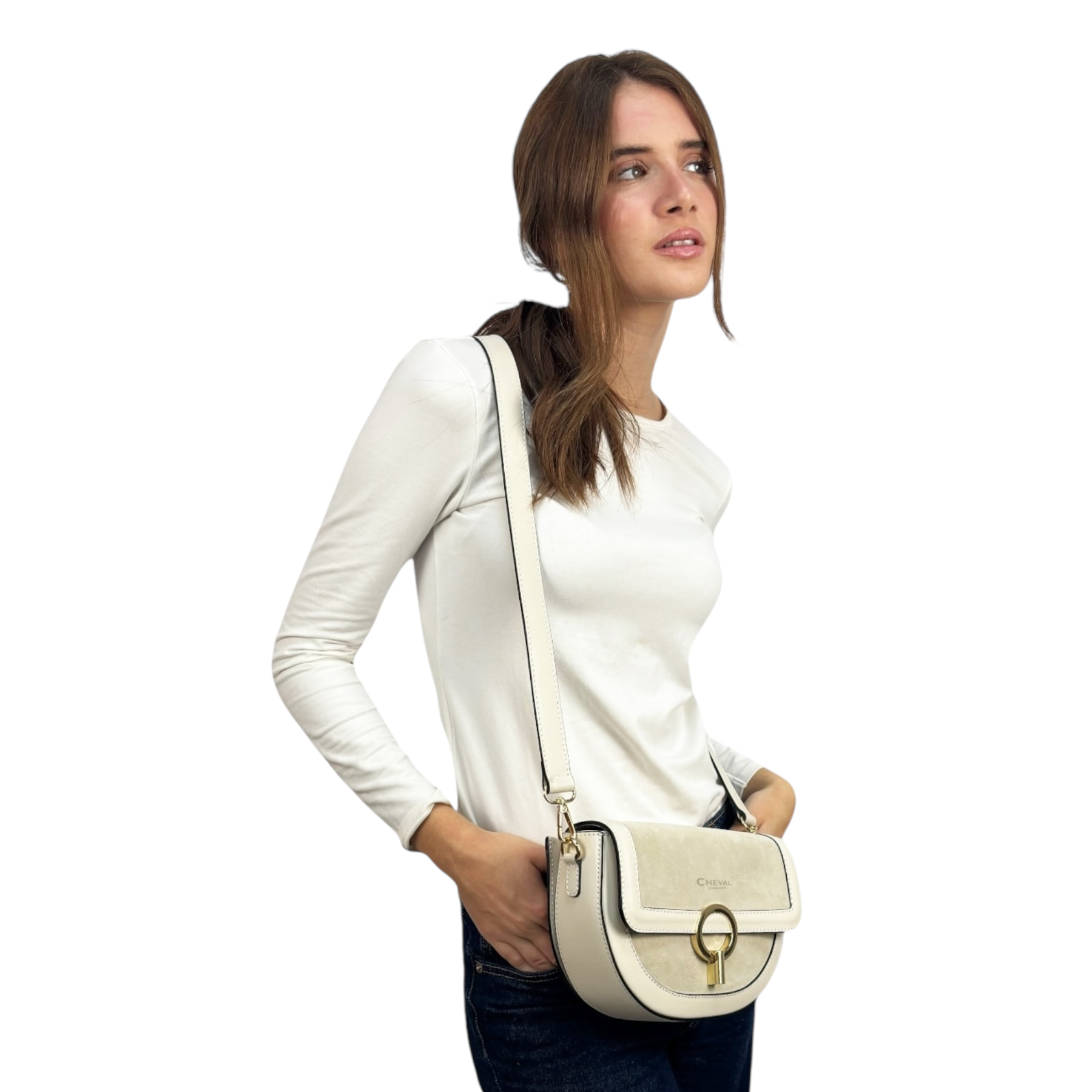 Borsa a tracolla Cheval Firenze Ambra F/W Beige