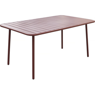 Table jardin en métal "Bilbao" - 150 x 90 x 71 cm - Terracotta