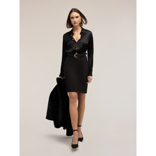 Motivi - Vestito chemisier con bottoni gioiello - Nero