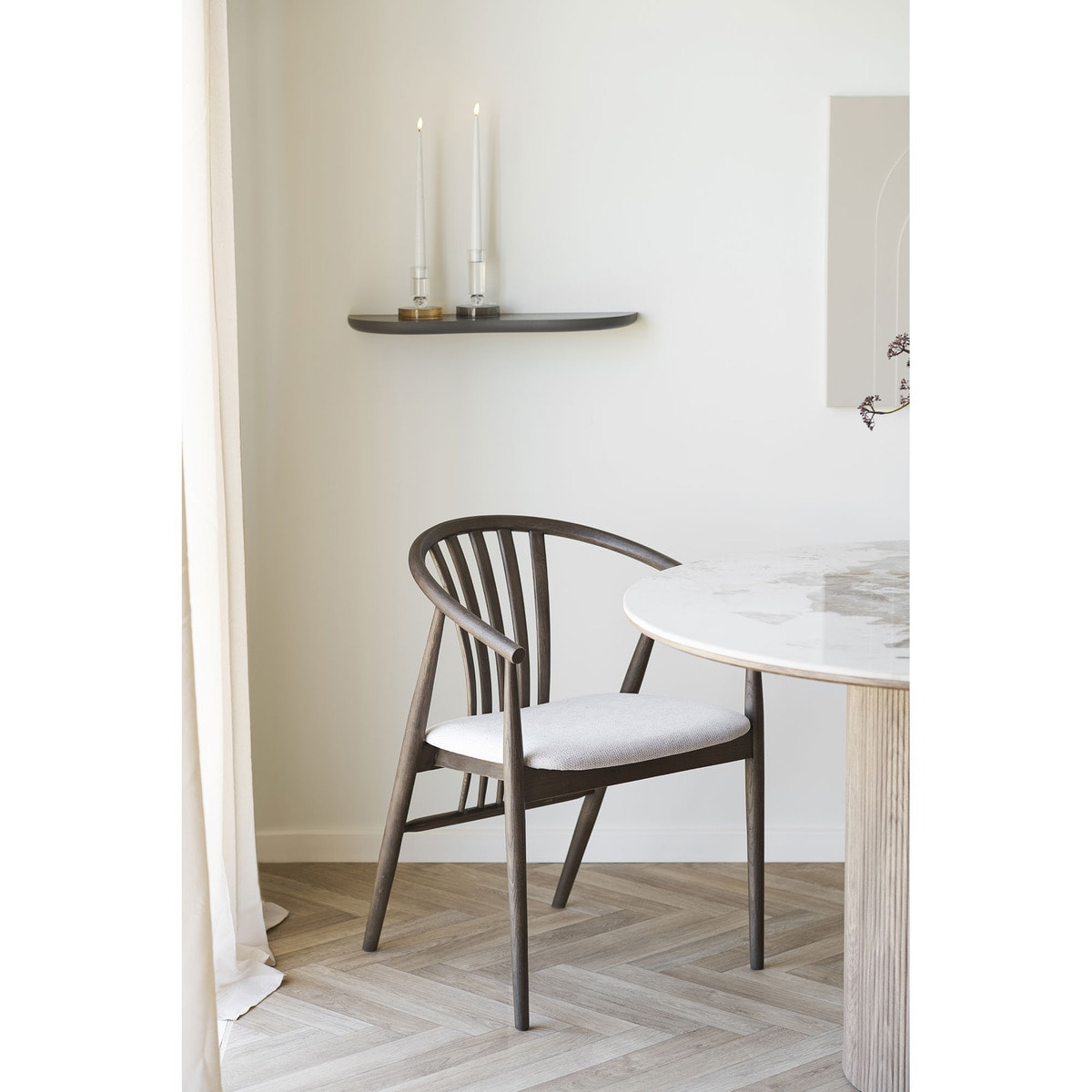 Mensola da parete Botta in MDF marrone 57x19x2,5 cm