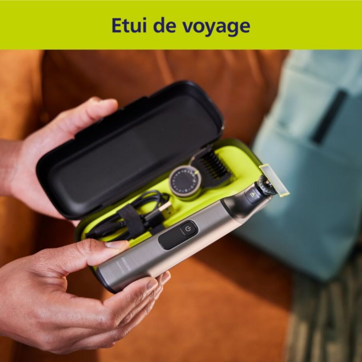 Tondeuse multi usages PHILIPS OneBlade QP6652/61, molette réglable, 20 hauteurs de coupe, précision 0,4 mm, autonomie 120 mn