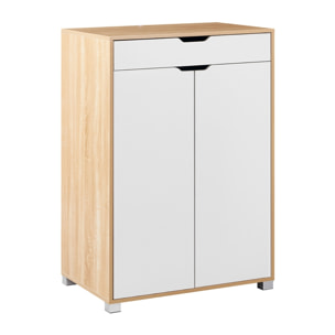 Mobiletto 2 ante e 1 cassetto bianco e rovere 76