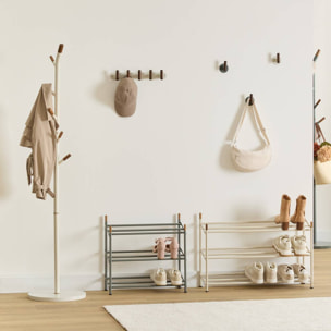 Porte-manteaux 6 patères Cassie beige H 175,5cm