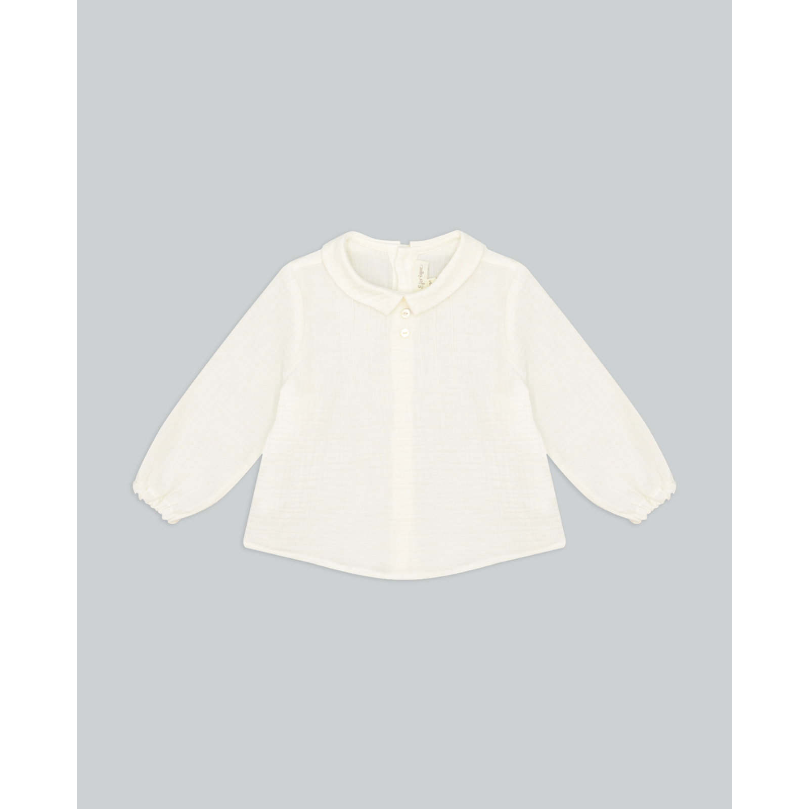 Camisa Blanca De Muselina Con Lorzas