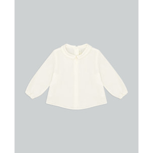 Camisa Blanca De Muselina Con Lorzas