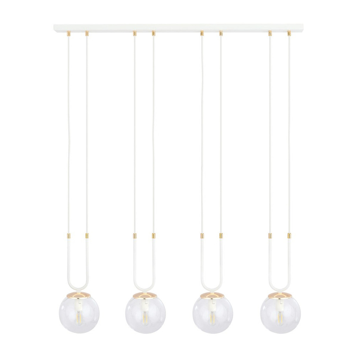 Lampada a sospensione GLAM in acciaio bianco e vetro