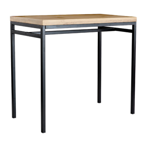 Table haute industrielle en bois manguier massif et métal noir L115 cm YPSTER