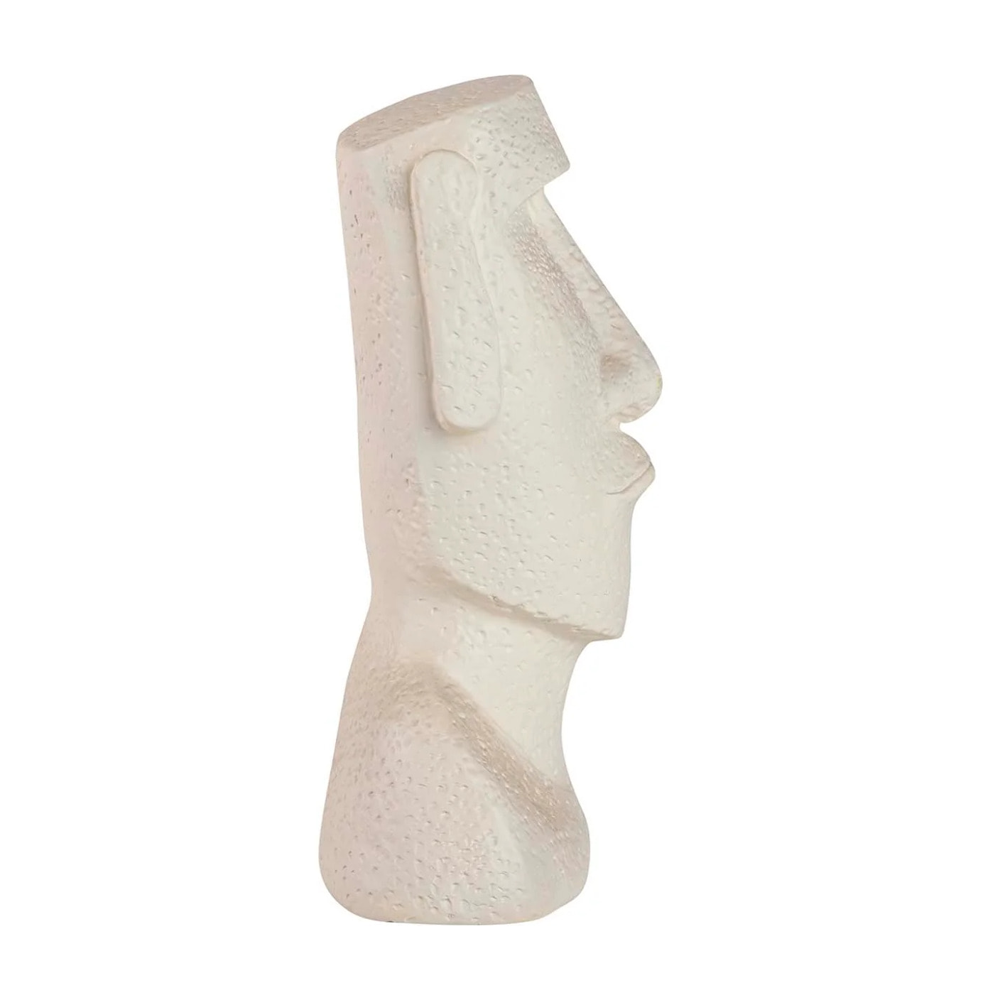 Figura Moai Cemento Blanco 17x11x26 Cm