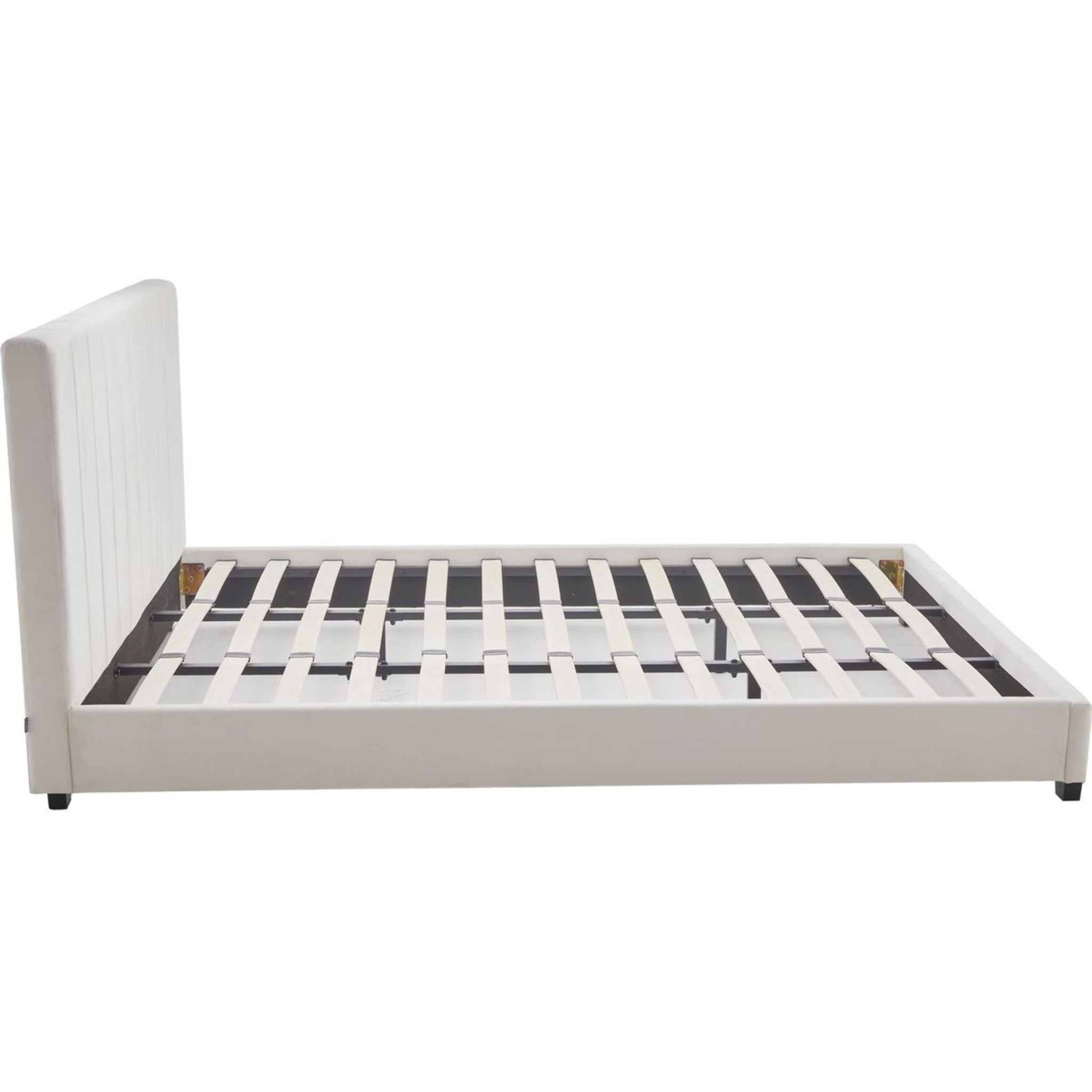 Lit avec tête de lit en velours - WILLIAM