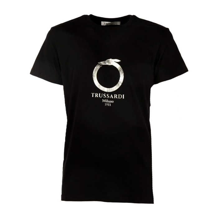 TRUSSARDI t-shirt uomo black,silver