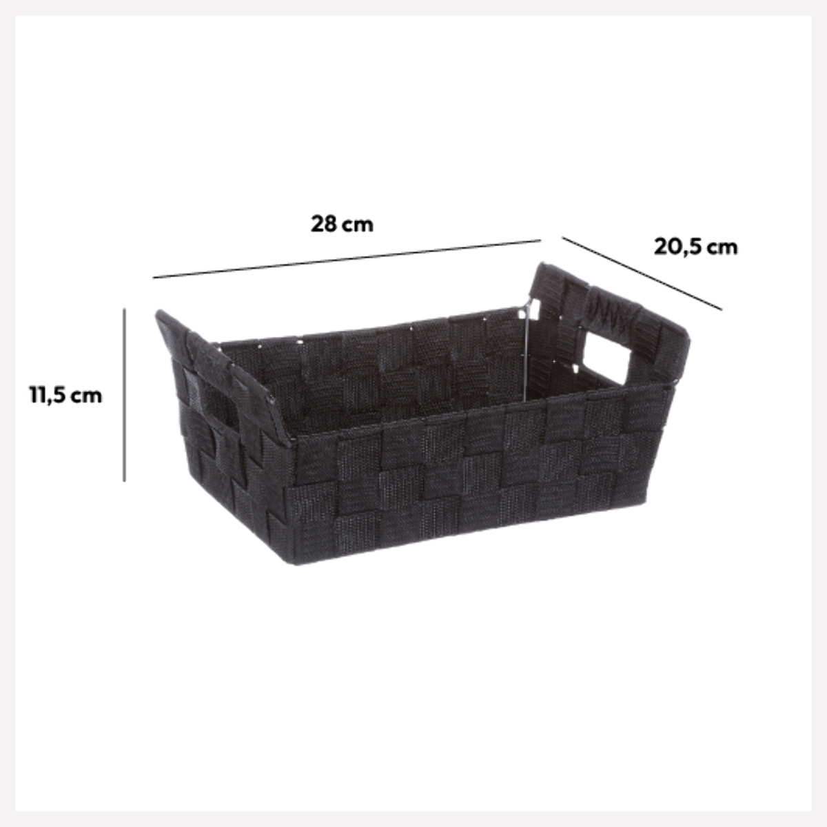 Panier de rangement bisauté Noir Lise