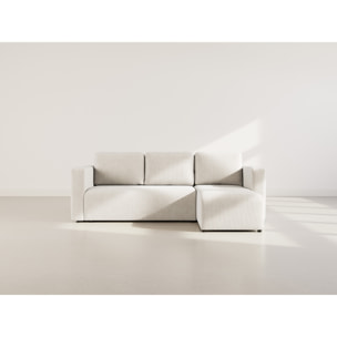 Canopy - canapé d'angle réversible 4 places convertible avec coffre en velours côtelé - Beige