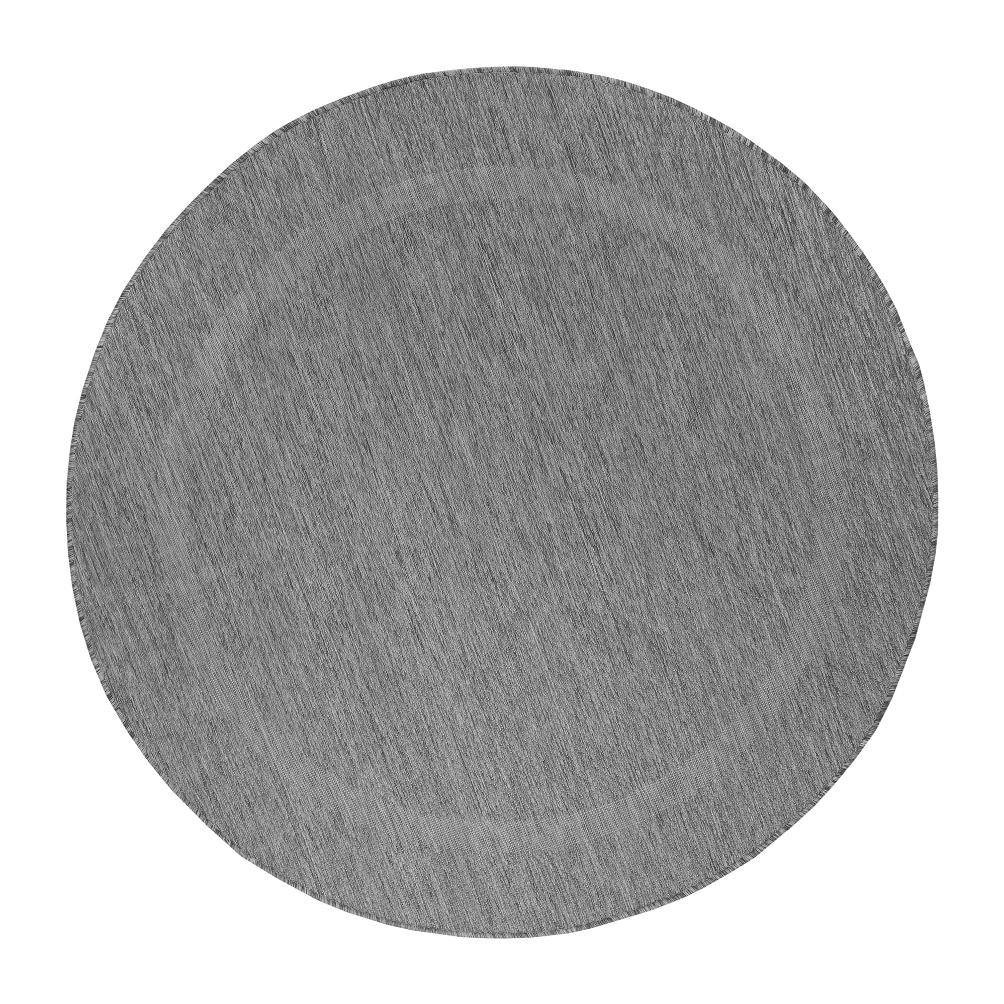 FARO - Tapis rond intérieur extérieur à motif Gris