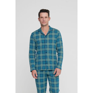 Pigiama uomo scottish in caldo cotone aperto davanti Noidinotte