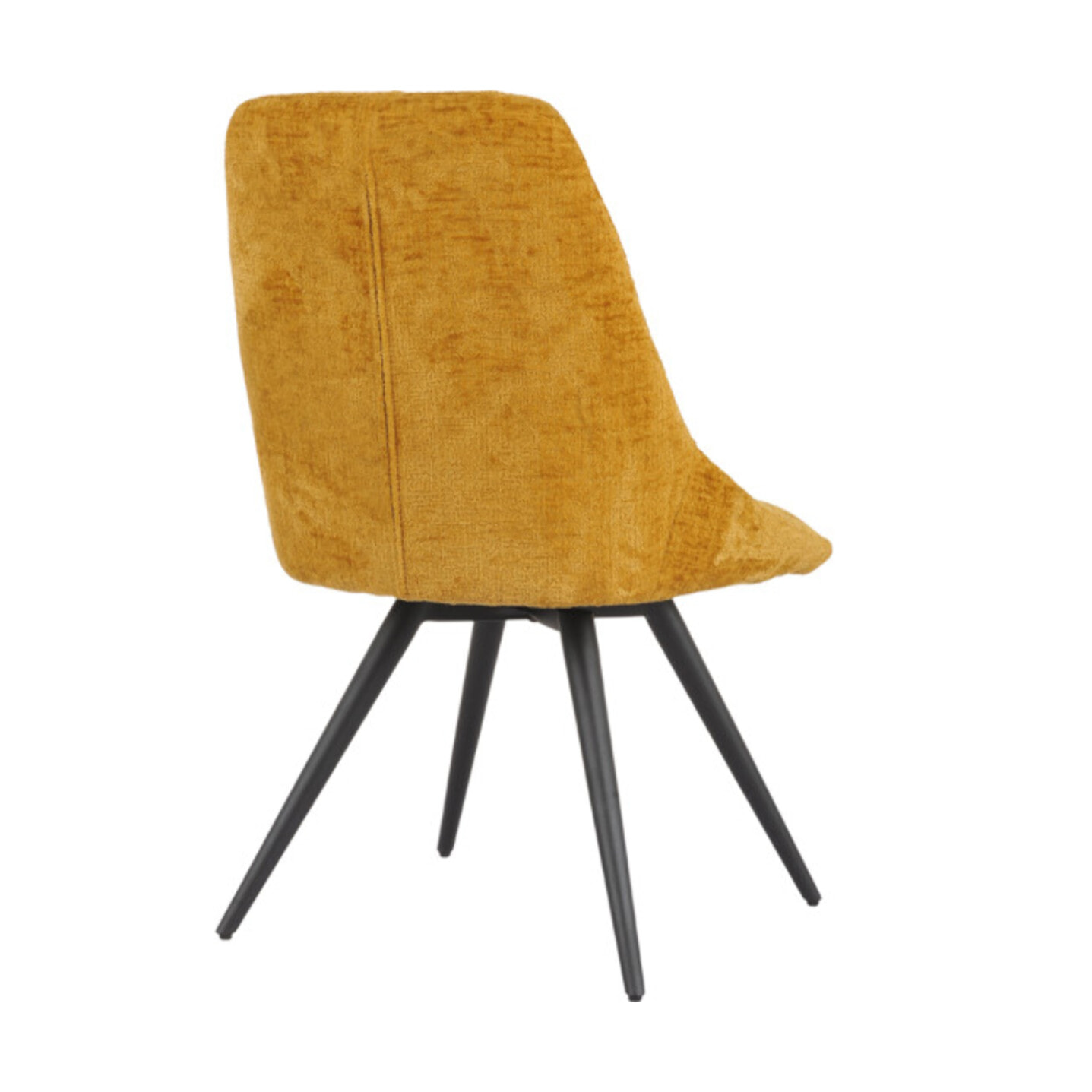 Chaise rotative 180° en tissu doux et pieds en métal noir - TOINOU