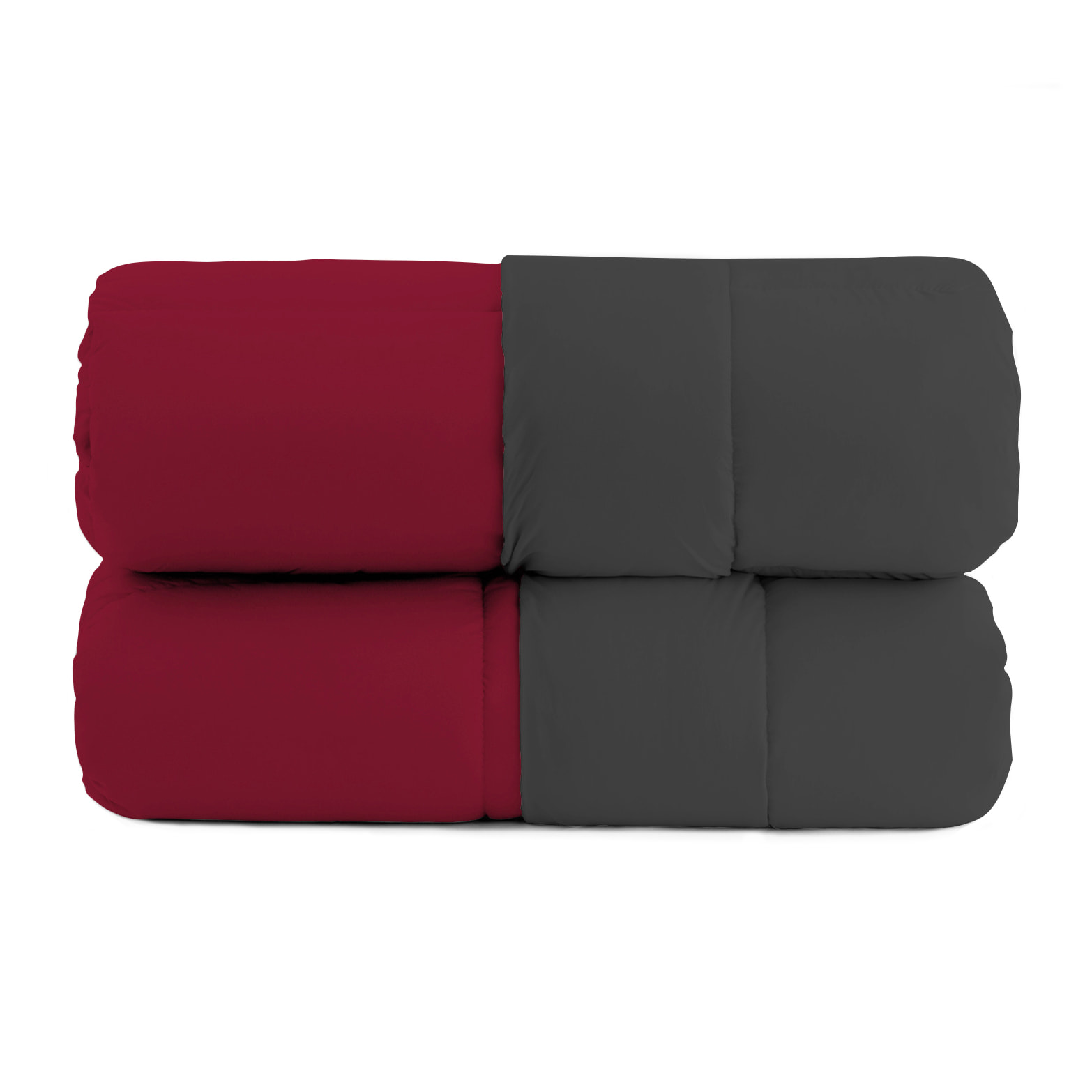 TRAPUNTA INVERNALE ELEGANT, 300gr, Microfibra, Doubleface, Made in Italy - BORDEAUX/FUMO
