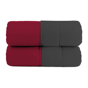 TRAPUNTA INVERNALE ELEGANT, 300gr, Microfibra, Doubleface, Made in Italy - BORDEAUX/FUMO