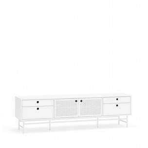 Mueble de televisión Punto 2 puertas y 4 cajones blanco