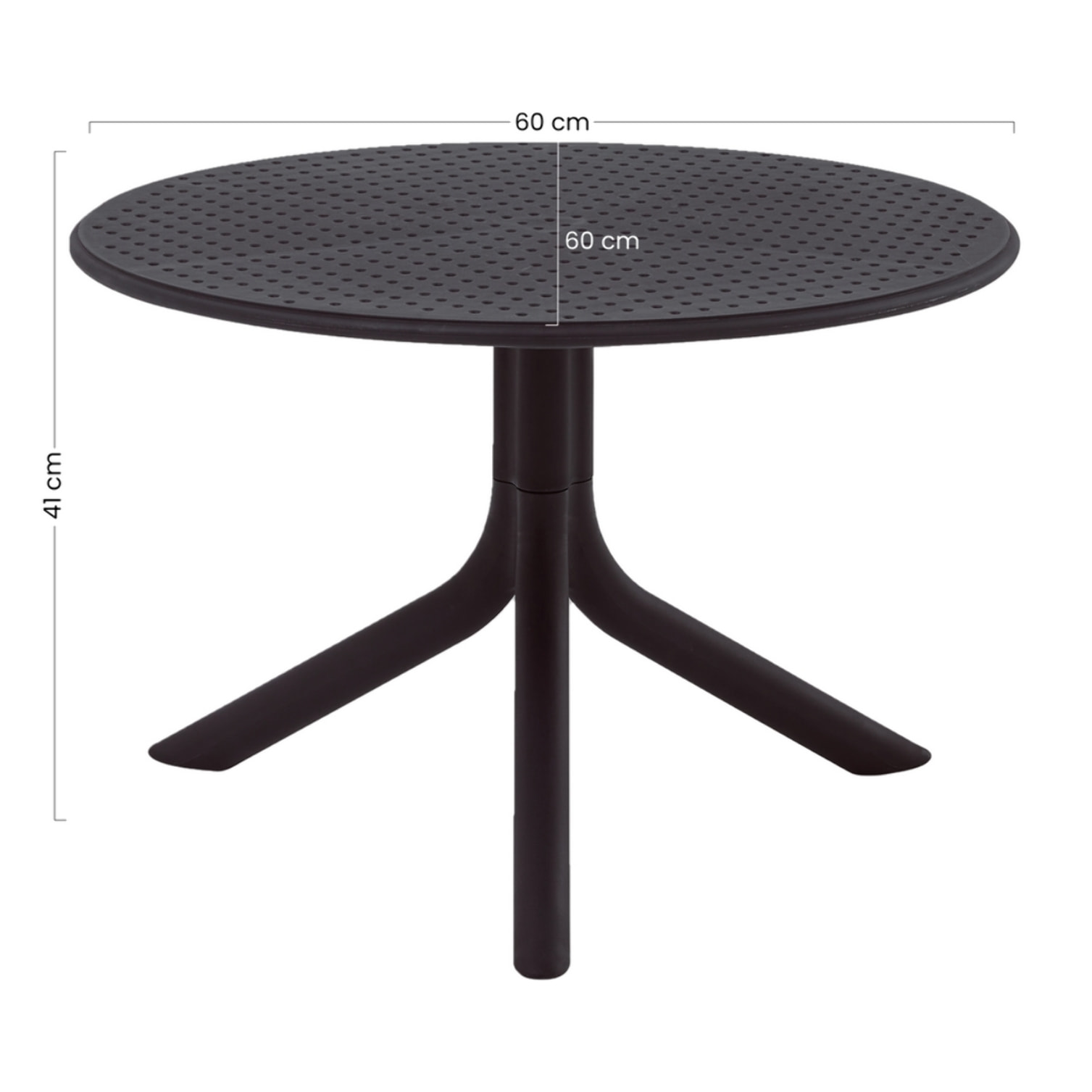 Tavolino basso da esterno in polipropilene 60x60x41cm nero – Obidos