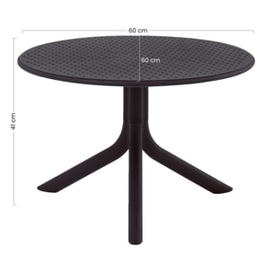 Tavolino basso da esterno in polipropilene 60x60x41cm nero – Obidos