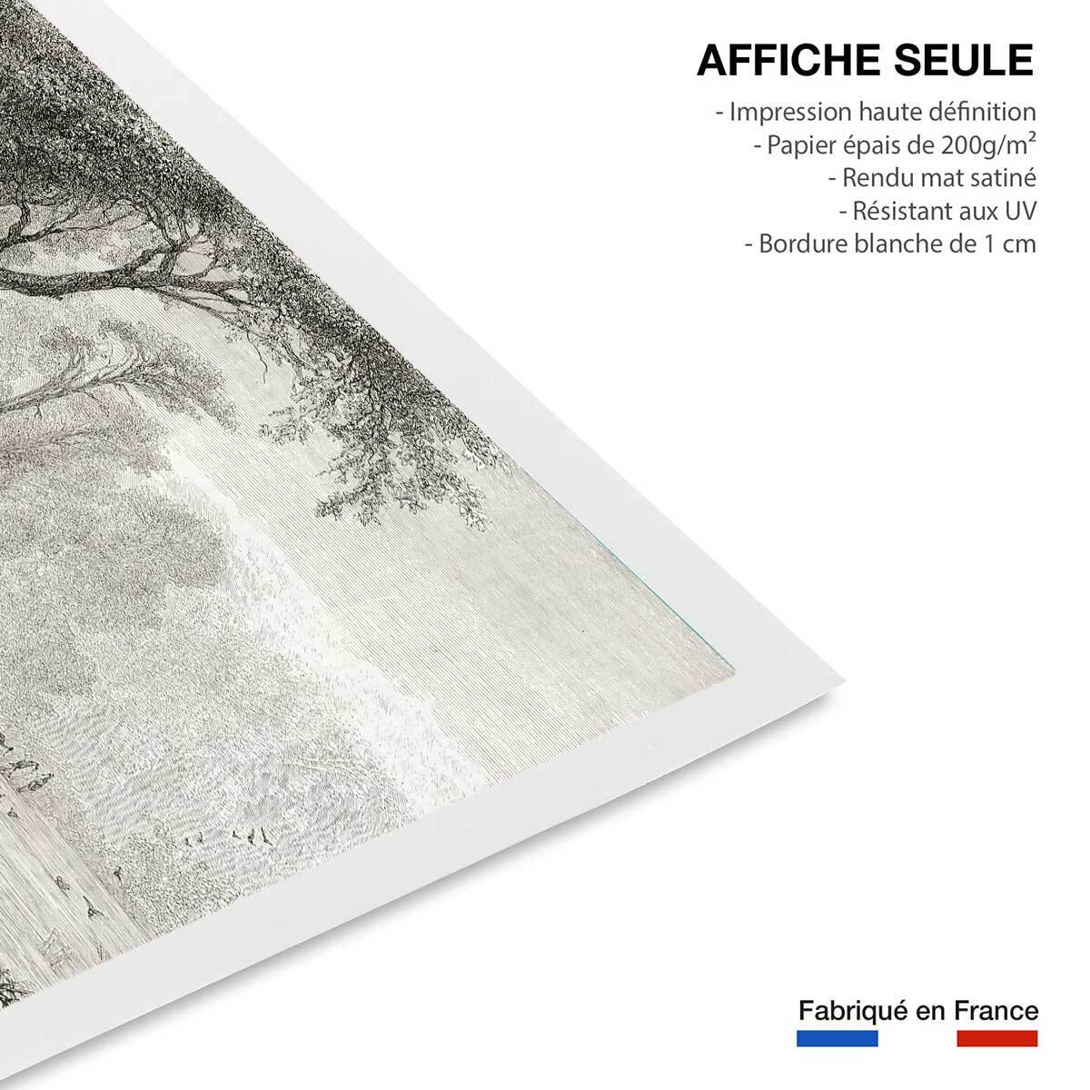 Affiche gravure les bords du fleuve Affiche seule