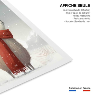 Affiche enfant lama et son écharpe  Affiche seule