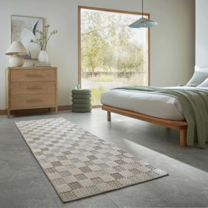 Tapis de couloir lavable MUTED CHECKERBOARD