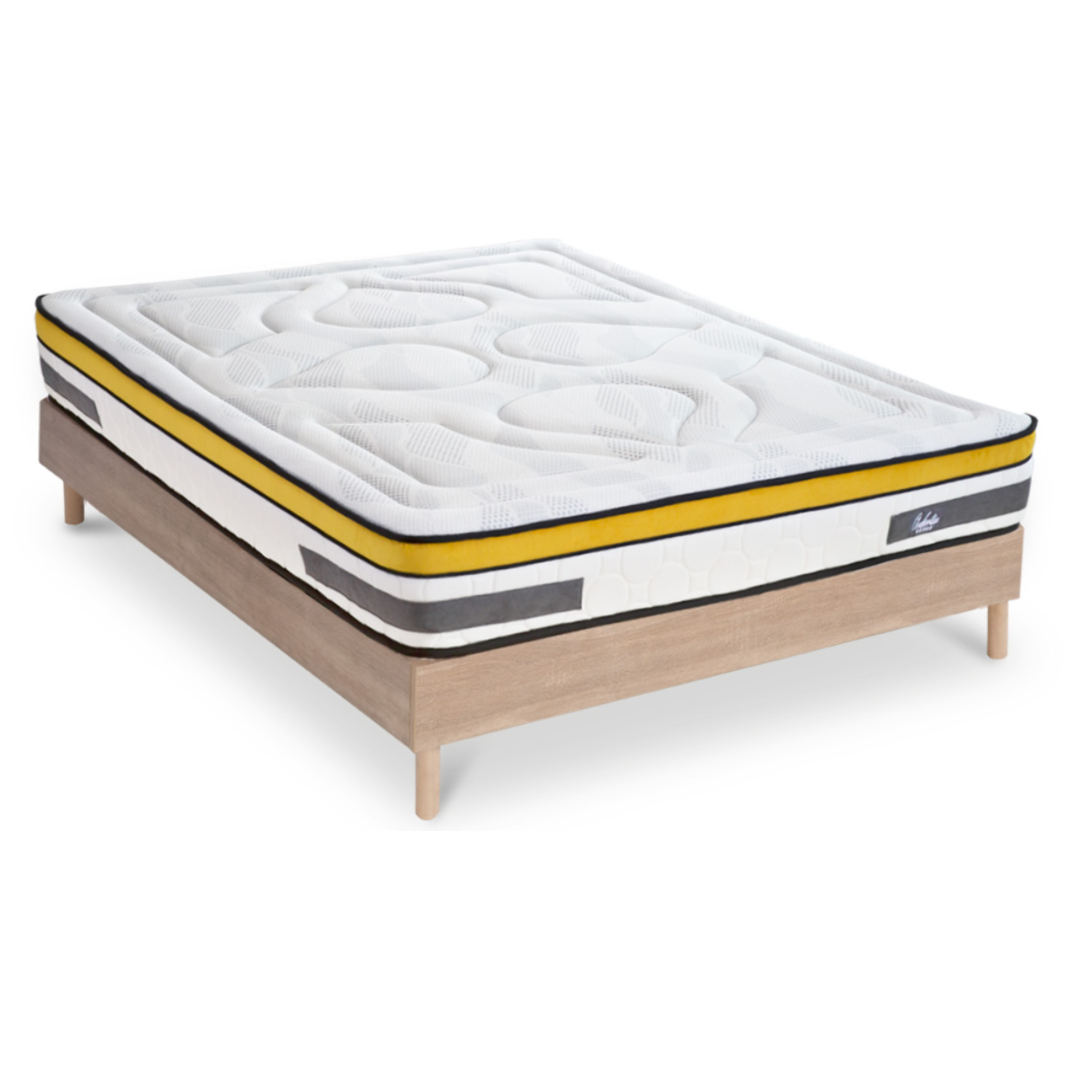 Ensemble Matelas Passion avec Sommier Couleur Bois | 2 Places