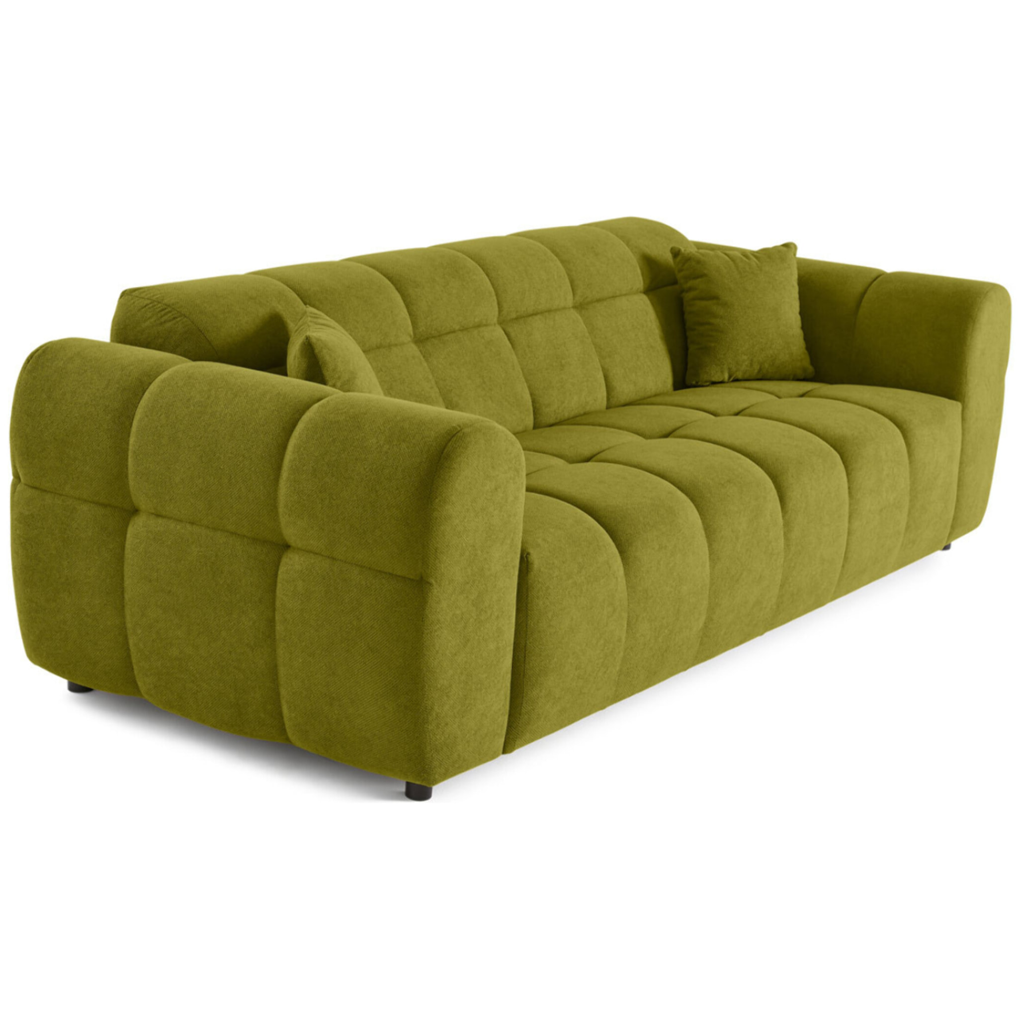 Ray - canapé droit 3 places en tissu texturé - Vert