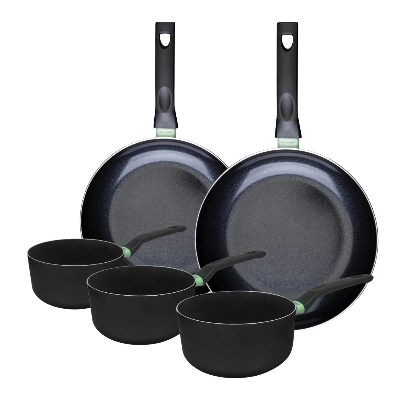 Ensemble de 2 poêles de 28 et 30 cm et 3 casseroles 16, 18 et 20 cm Fackelmann Brandao
