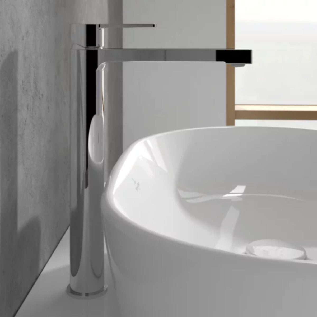 Mitigeur lavabo surélevé Architectura avec vidage Push Open chrome