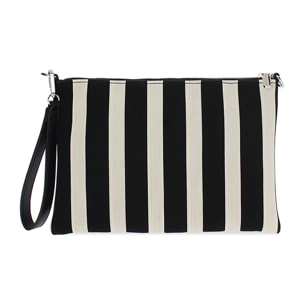Bolso de mano mujer negro-crema en lona