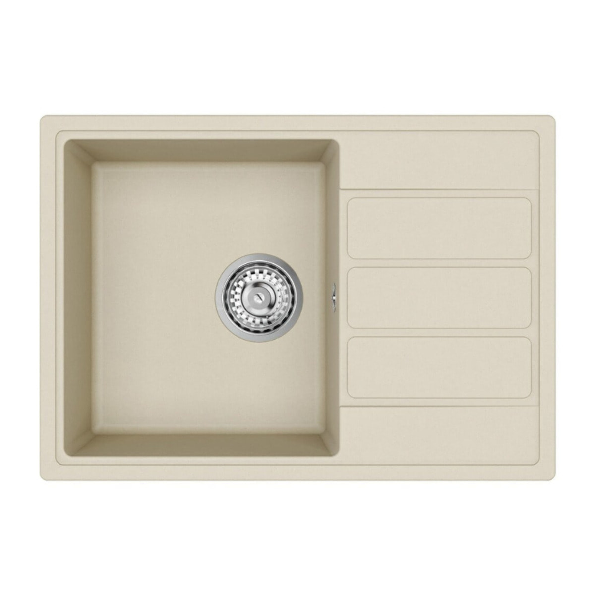 62x44 cm évier avec égouttoir réversible en Granite, à encastrer, jasmin (SATSINKGE2J)