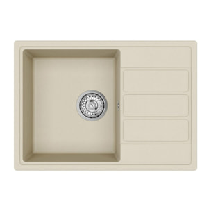 62x44 cm évier avec égouttoir réversible en Granite, à encastrer, jasmin (SATSINKGE2J)