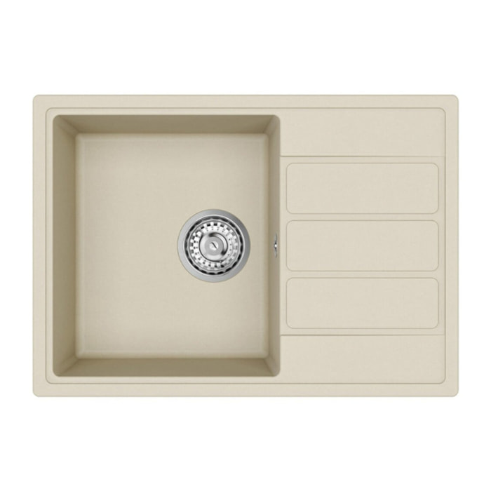 62x44 cm évier avec égouttoir réversible en Granite, à encastrer, jasmin (SATSINKGE2J)